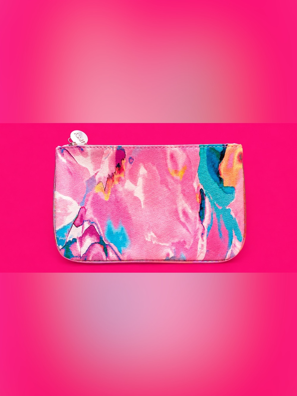 Ipsy Pink Marble Makeup Bag Cosmetic Pouch Zip Clutch